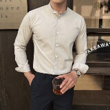 2025秋无痕男士长袖衬衫商务寸衫风立领衬衫A311-CSZ7738-P58，男装衬衫，电商A311