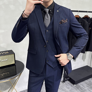 2025秋季新西装套装修身休闲商务大码工西服男士礼服SJT9961-P285图片