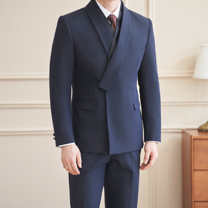 庄园景 2026春季西服套装纯色围巾领休闲西服A311-SJT9021-P290图片