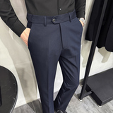 灰景墙2025春季新款裤子高级感松紧腰休闲西裤A311-DK9001-P75，男装西裤，电商A311
