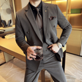 男士三件套结婚礼服休闲正装韩版修身英伦西服套装SJT9995-P285，男装西服套装，电商A311