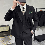 24春季西装套装修身休闲商务大码工西服男士礼服SJT6890-P245，男装西服，电商A311