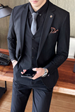 新郎西服套装男士三件套结婚礼服休闲正装帅气小西装SJT9905-P285，男装西服套装，电商A311