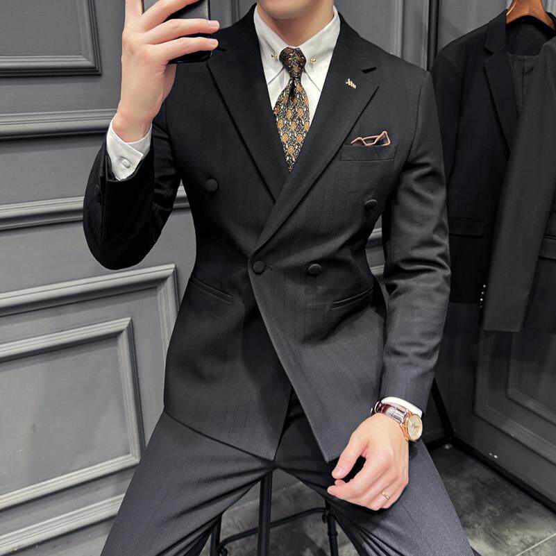 木框景2025春季西服套装男三件套英伦商务西装A311-SJT9997-P285,男装西服,电商A311