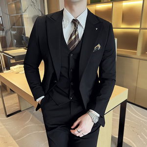 2025春季西装套装修身休闲商务大码工西服男士礼服SJT6888-P245