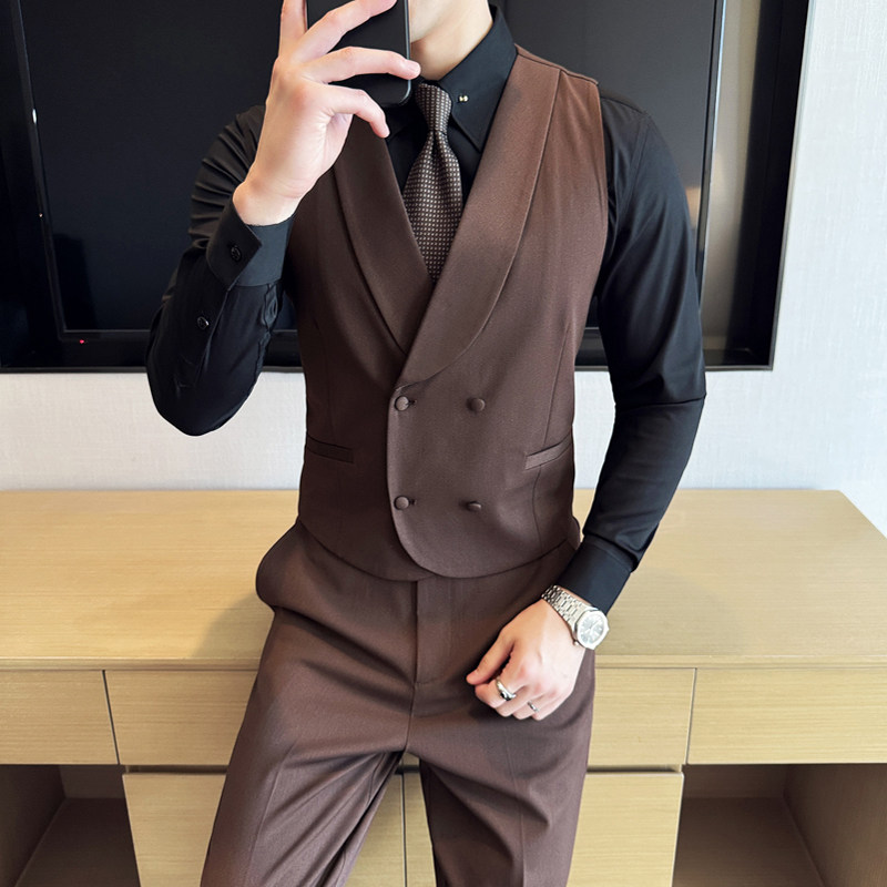 绵羊毛纯色翻领马夹套24男马甲套工作服职业装A311-MJT9998-P145,男装背心/马甲,电商A311