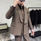 灰墙景2025秋季套装修身休闲商务大码男士礼服A311-SJT9012-P290，男装西服套装，电商A311