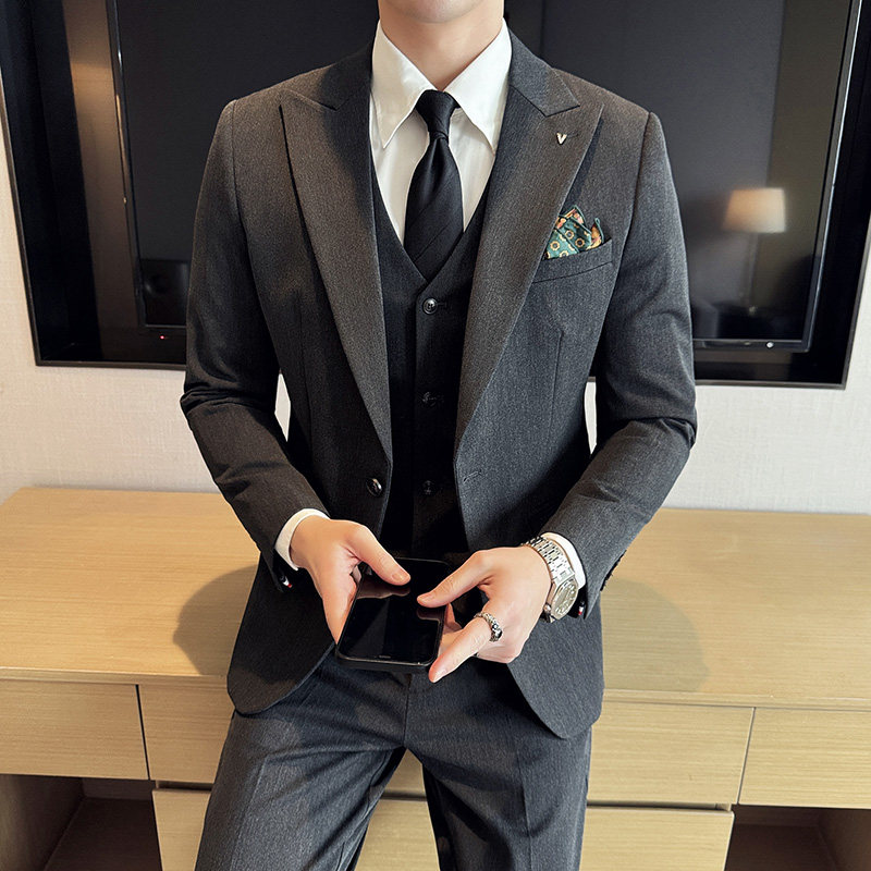 2025春季西装套装修身休闲商务大码工西服男士礼服SJT6888-P245,男装西服,电商A311