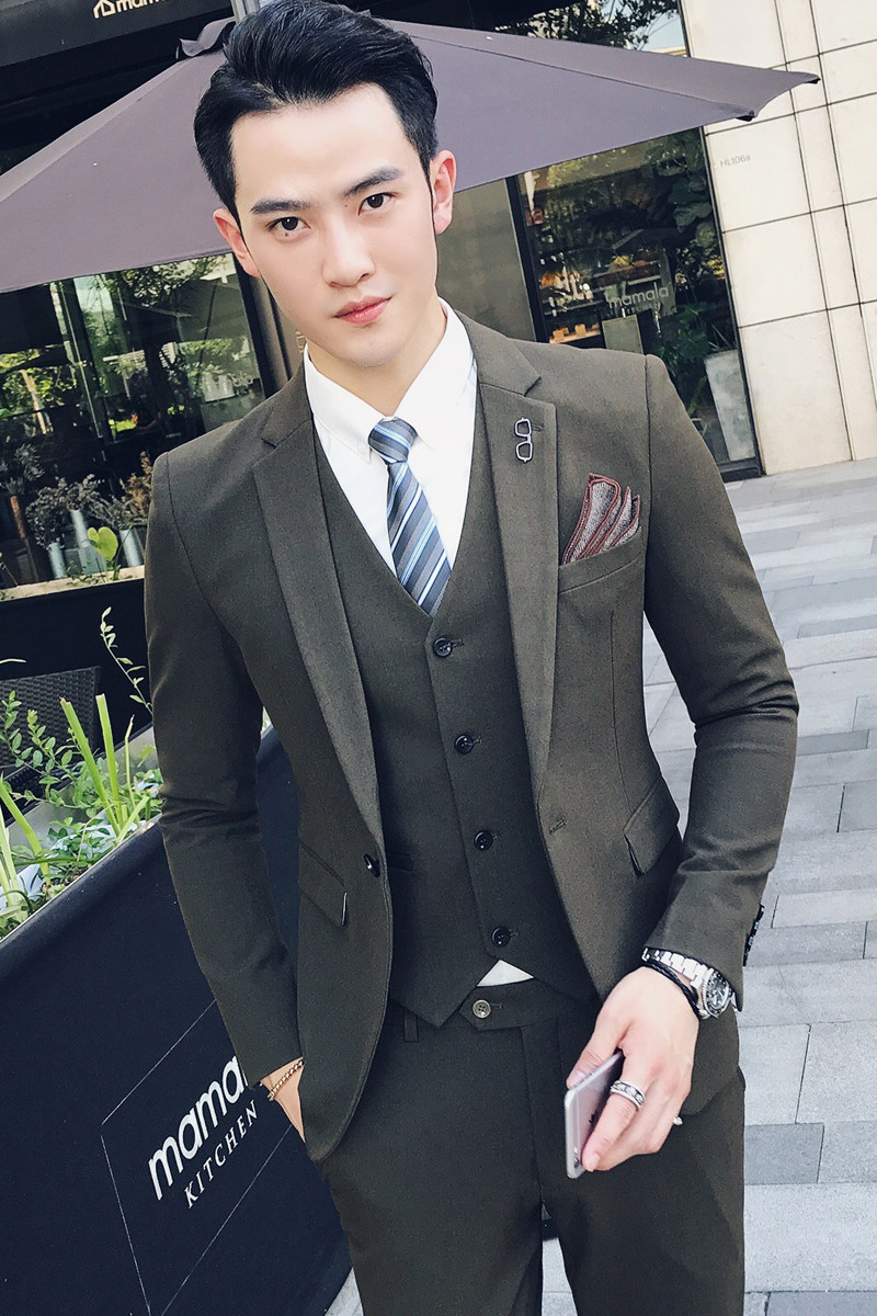 西服套装男士三件套韩版修身发型师正装职业SJT9821-P265,男装西服套装,电商A311