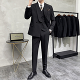 灰墙景2025秋季套装修身休闲商务大码男士礼服A311-SJT9012-P290，男装西服套装，电商A311
