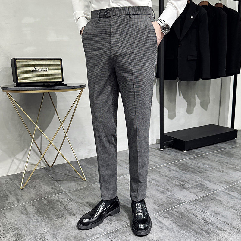 2025春季新款裤子高级感小脚修身休闲西裤男A311-DK9993-P75,男装西裤,电商A311