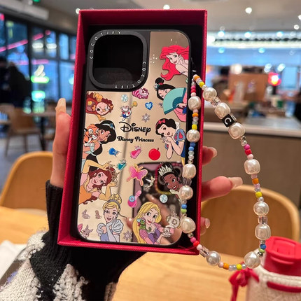 C家可爱白雪公主小矮人适用iphone15手机壳14promax17PRO苹果13pro镜面16保护套12少女17PRO新款MagSafe磁吸