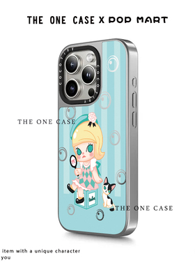 Magsafe磁吸POPMART泡泡宝宝手机壳适用苹果16Pro17镜面亚克力保护套iPh15Pro潮流圣罗兰防摔保护壳情侣男女