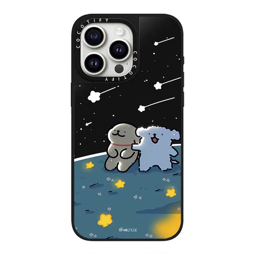C家Maltese狗狗狗仰望星空适用苹果15promax/17PROMAX手机壳iphone14镜面16保护套12软情侣13pro男女日韩新17
