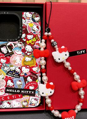 C家Kitty猫50周年贴纸适用苹果15promax手机壳iphone14pro17PROMAX镜面保护套13MagSafe磁吸16凯蒂猫1211