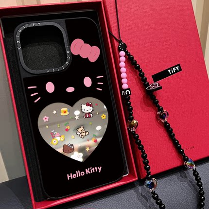 C家Kitty爱心凯蒂猫适用iphone17PROMAX/16pro手机壳15promax苹果14plus磁吸MagSafe镜面13卡通12可爱17pro