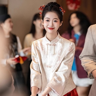 新中式订婚礼服马面裙婚服2025新款新娘春季敬酒服汉服日常穿套装