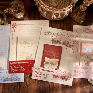 玫瑰絮语信封信纸套装 高颜值浪漫花束手写告白情书送男女友信笺