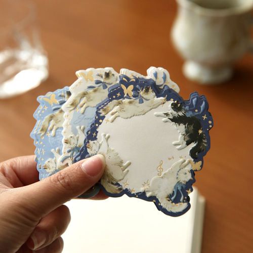 喵乌斯环三享装立体浮雕烫金便签