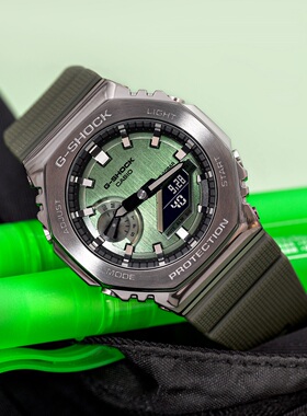 casio卡西欧gshock农家橡树八角形金属运动手表男女GM-2100B-3/4A