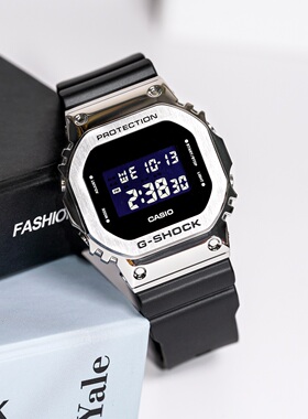 卡西欧情侣金属小方块GSHOCK学生运动防水手表男女GM-5600-1 B SN