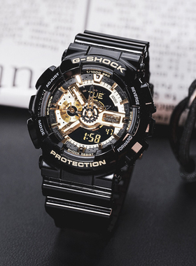 卡西欧gshock系列黑武士情侣电子运动手表男女GA-110-1B 110GB-1A