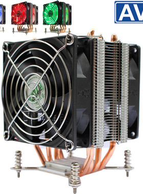AVC4铜管静音CPU散热器11511155/1366/2011通用双路服务器cpu风扇
