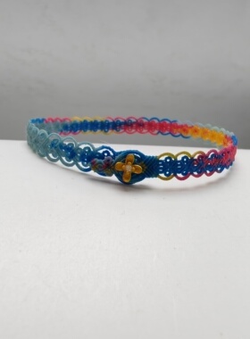 0.1蜡线渐变色925银镀金桂花扣