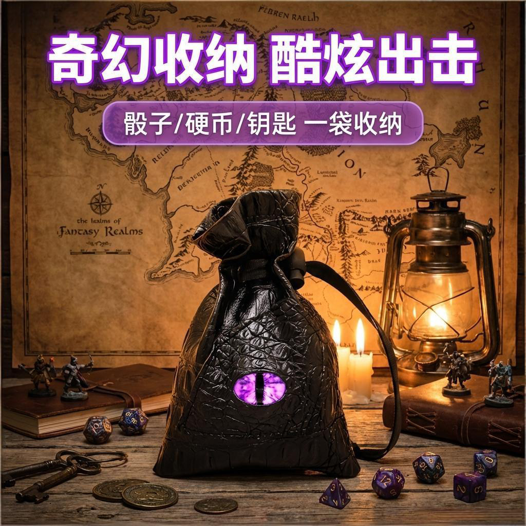 龙之眼收纳袋可以用于骰子钥匙珠宝硬币卡片收纳COC跑团DND色子