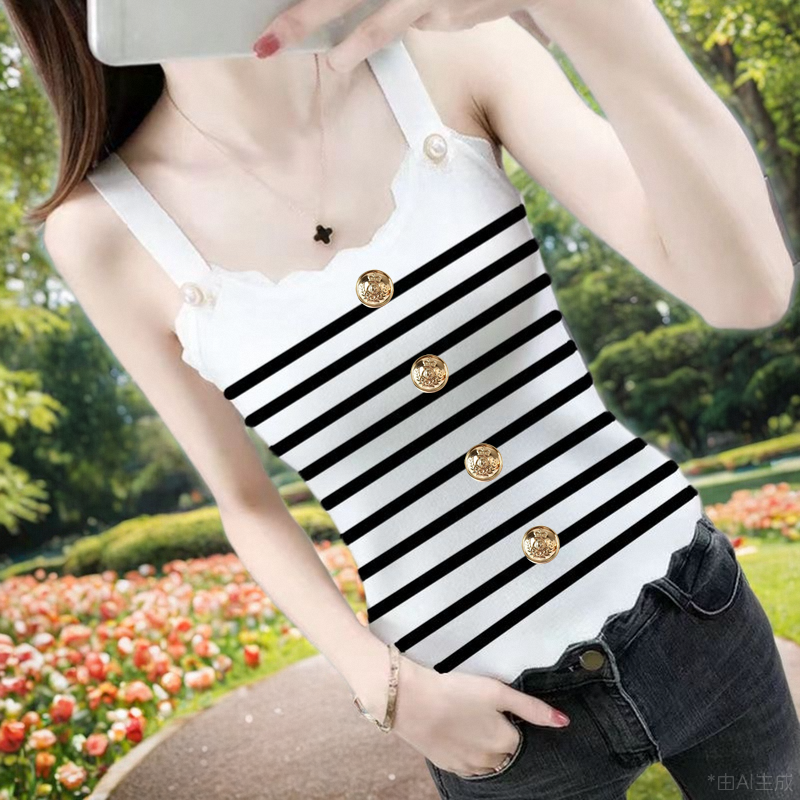 上衣小吊带背心甜辣上衣设计感2025夏季新款女内搭修身白色吊带