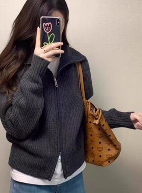 2025秋季厚款拉链开衫女