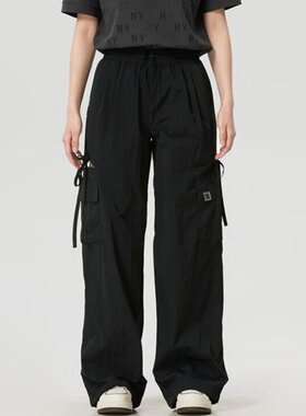 26新款MLB运动裤女子NY凉感防晒宽松阔腿裤工装休闲长裤3FWPB0563