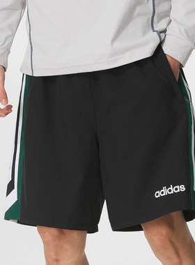 Adidas阿迪达斯三叶草梭织男款新款致敬年代五分裤运动短裤JX3077