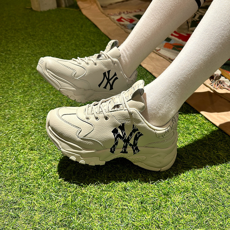 MLB男女复古老花休闲厚底老爹鞋