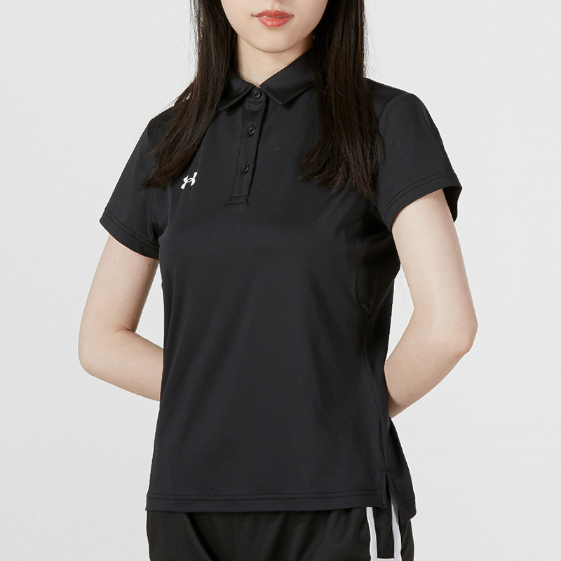 UA安德玛团队短袖女运动健身透气高尔夫翻领POLO衫T恤22500525