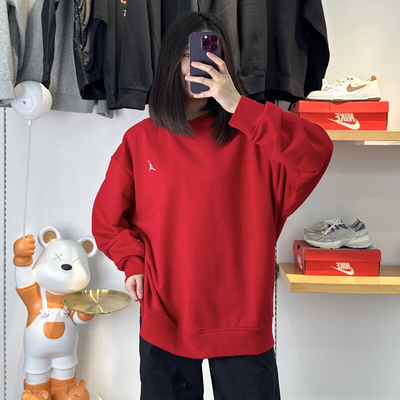 Nike耐克男运动拼接刺绣圆领卫衣