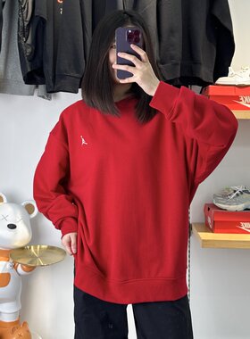 Nike耐克男运动拼接刺绣圆领卫衣
