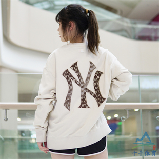 24新款MLB男女情侣丝绒老花大logo时尚套头长袖圆领卫衣3AMTM1044