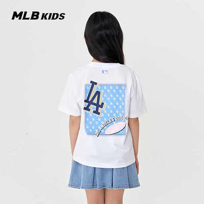 MLB儿童短袖NY波普老花印花T恤