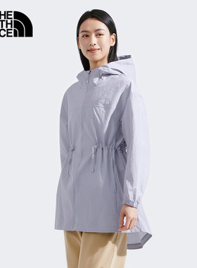 The North Face北面女防晒衣户外多效衣防风收腰中长款皮肤衣8C0Z