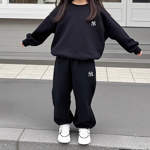 25秋季新款MLB儿童精致出挑刺绣LOGO纯色潮流运动长裤7APTB0154