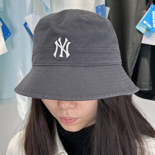 MLB男女情侣25春季 NY小标休闲遮阳防晒渔夫帽3AHTB035N 新款