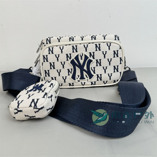 MLB斜挎包男女包许佳琪同款单肩包NY休闲方包相机包背包3ACRS012N