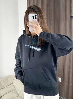 NIKE耐克卫衣男25新款连帽加绒保暖休闲长袖健身运动套头衫HV0855