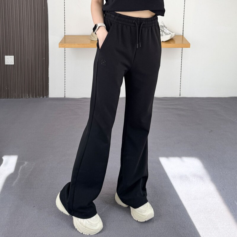 25新款MLB女款长裤NY小标修身纯色微喇阔腿裤休闲运动裤3FPTB0353