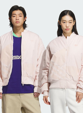 Adidas阿迪达斯新款三叶草男女时尚立领保暖运动夹棉外套JL8382