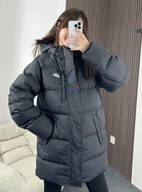 Nike耐克羽绒服男25冬季新款保暖透气过膝宽松连帽运动外套IB2974