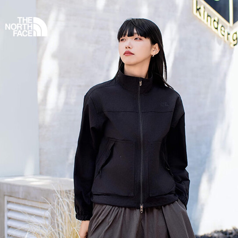北面女士户外防泼水防晒立领夹克
