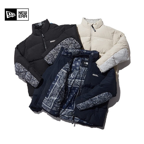 纽亦华男女腰果花拼接鹅绒羽绒服