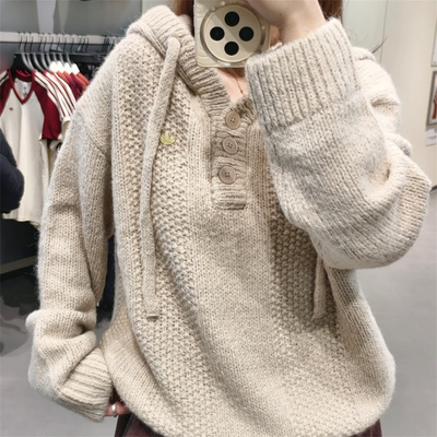 阿迪达斯三叶草女子针织连帽毛衣